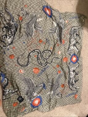 Gucci patterned lightweight scarf large